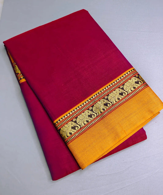 Doop Chav Magenta Pure Cotton Premium & Elegant Saree With Running Blouse For Women