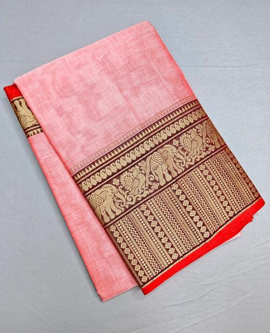 Beige Pure Cotton Premium & Elegant Saree For Women