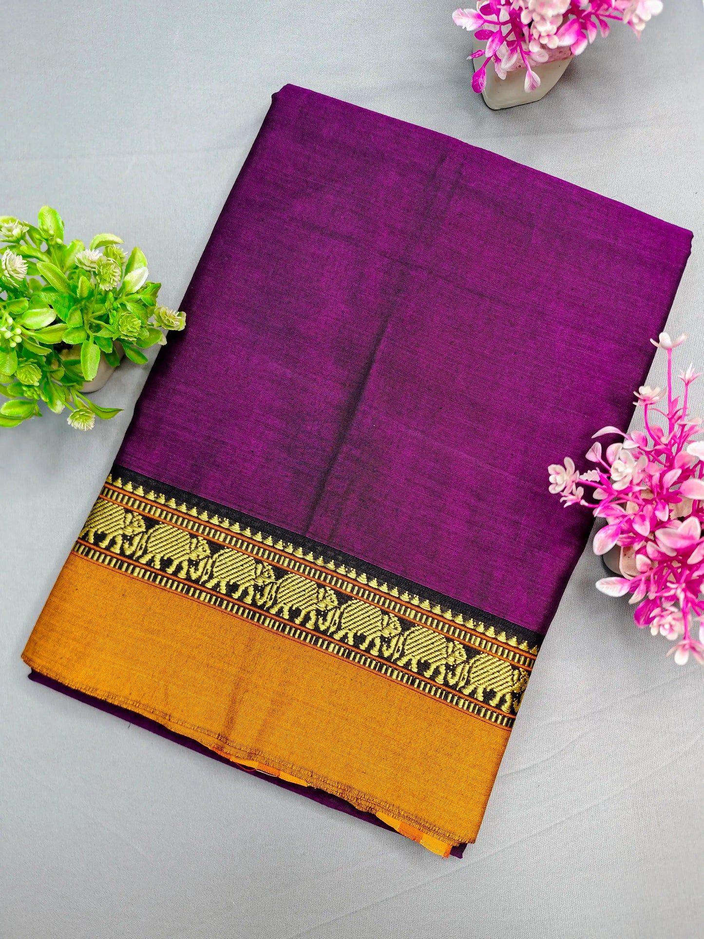 Beige Pure Cotton Premium & Elegant Saree For Women