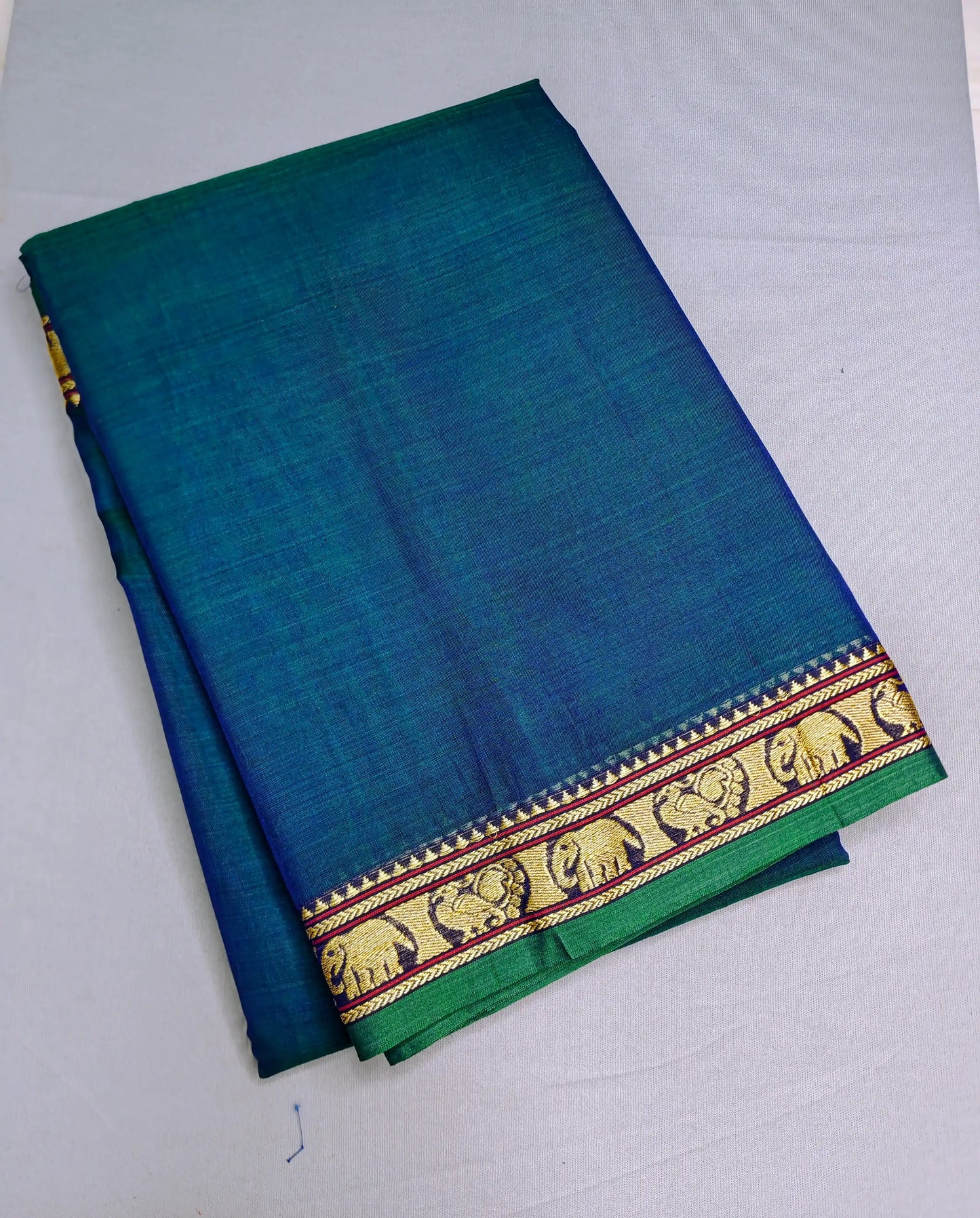 Rama Green Pure Cotton Premium & Elegant Saree With Running Blouse For Women