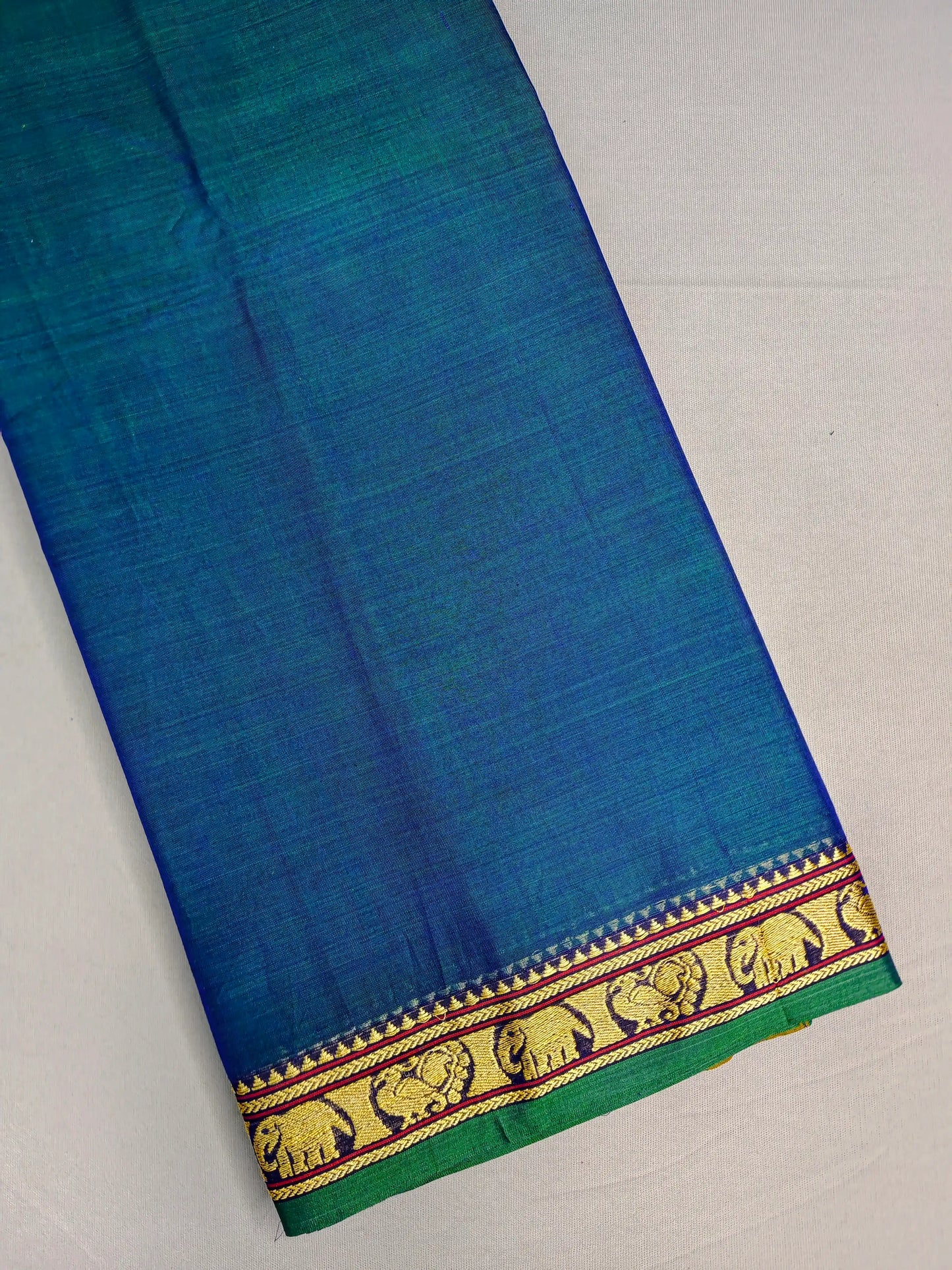 Rama Green Pure Cotton Premium & Elegant Saree With Running Blouse For Women