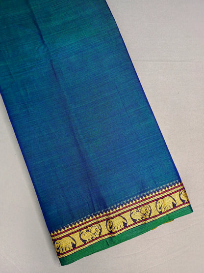 Rama Green Pure Cotton Premium & Elegant Saree With Running Blouse For Women