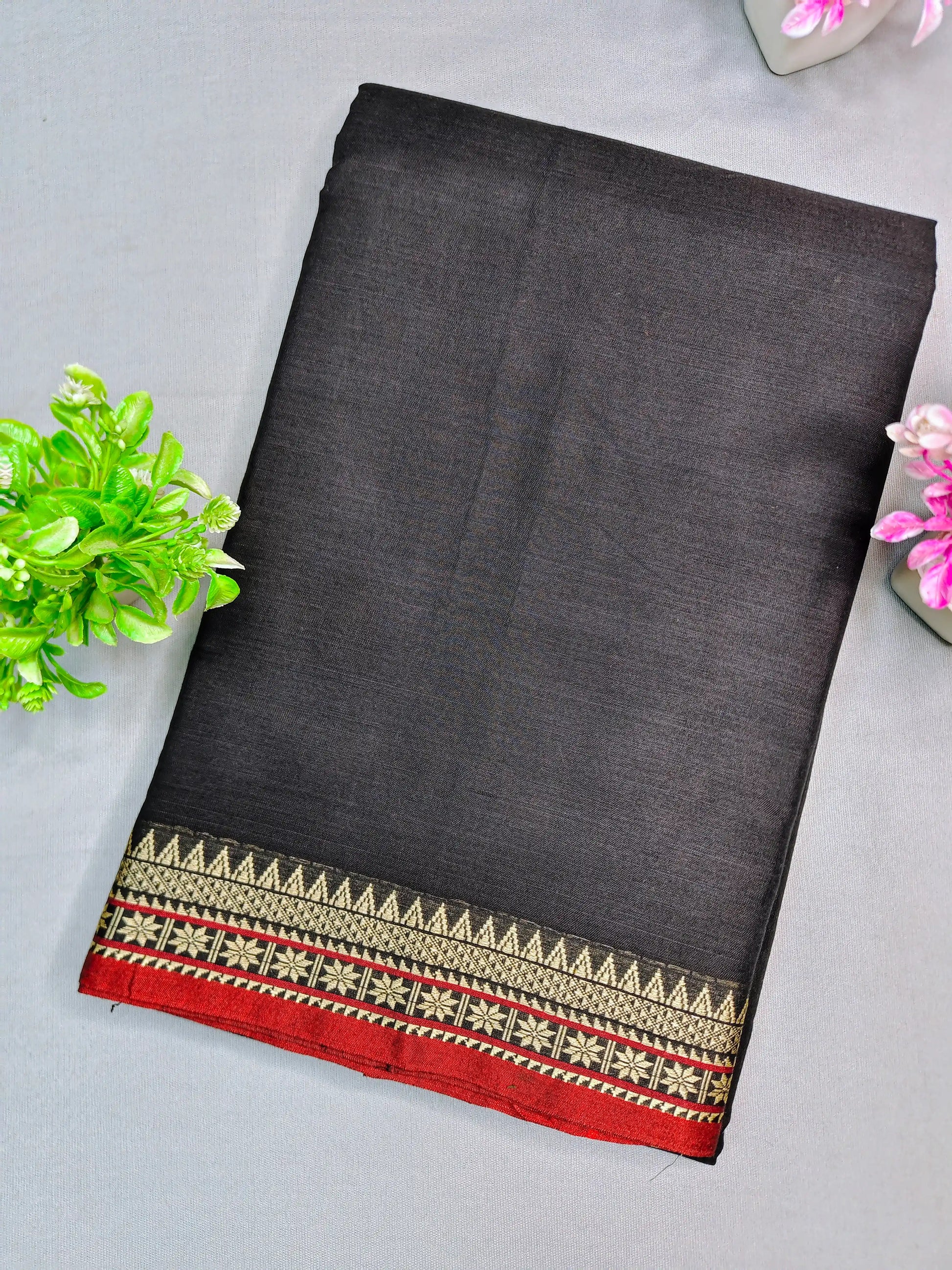 Brick Red Pure Cotton Premium & Elegant Saree For Women