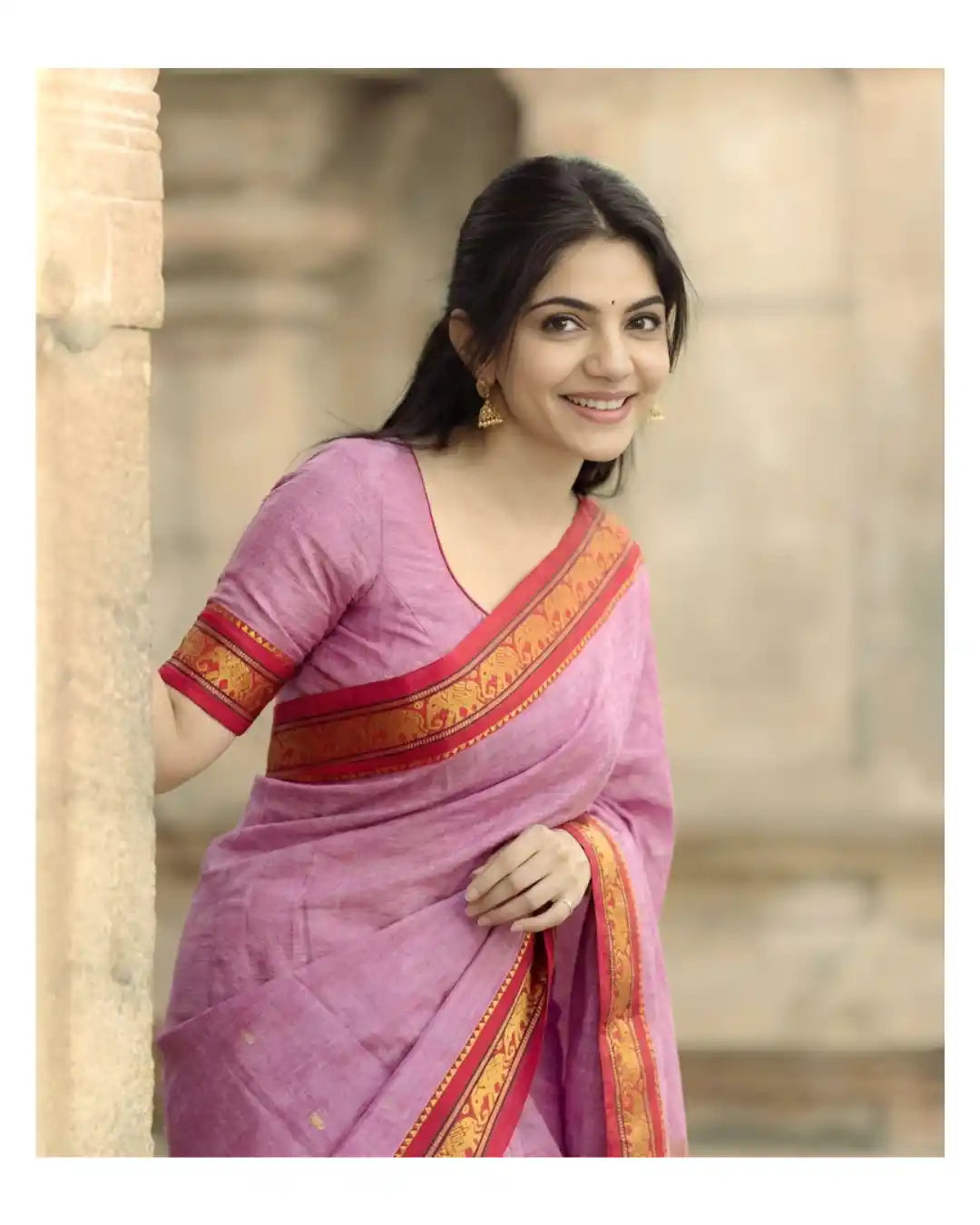Jari Elephant Narayan Pet Pure Cotton Saree