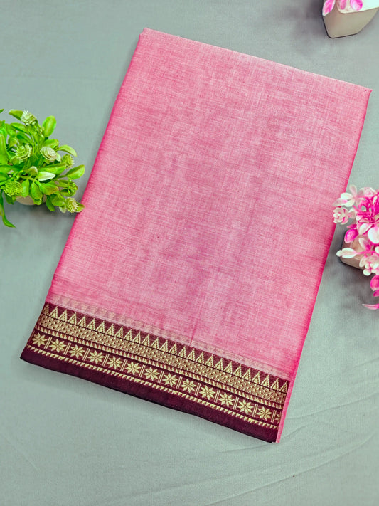 Grey Pure Cotton Premium & Elegant Saree For Women