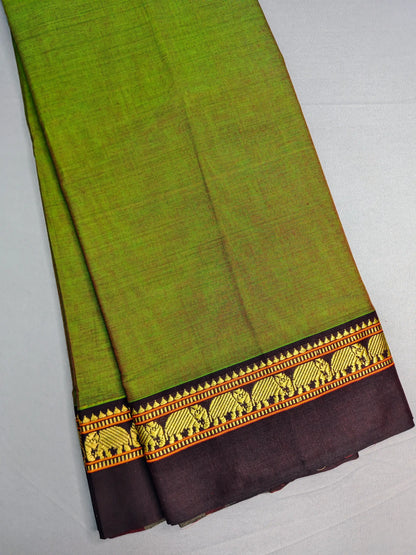 Seaweed Green Pure Cotton Premium & Elegant Saree With Running Blouse For Women