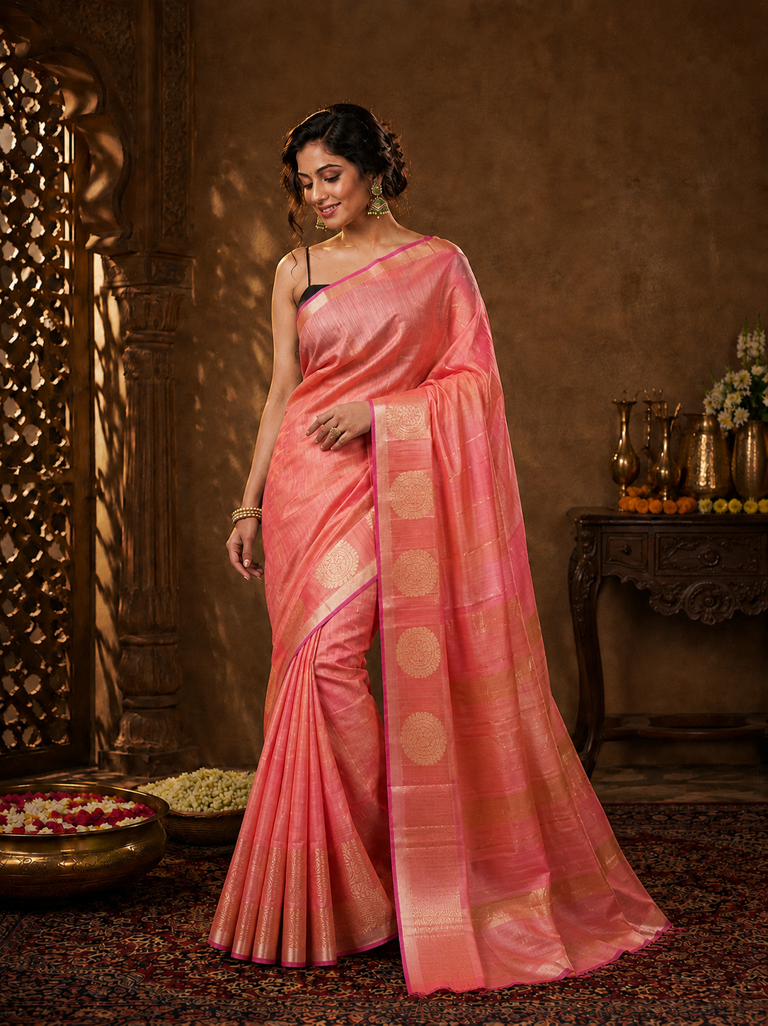 Gulabi Noor Banarasi Silk Handwoven Saree