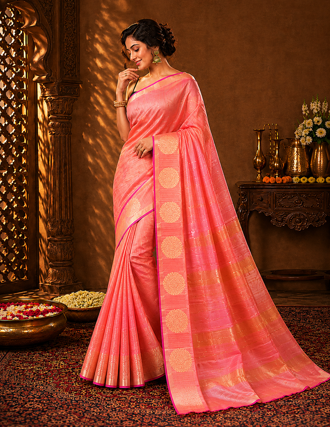 Gulabi Noor Banarasi Silk Handwoven Saree