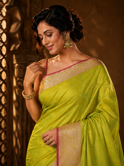 Harit Raga Banarasi Silk Handwoven Saree
