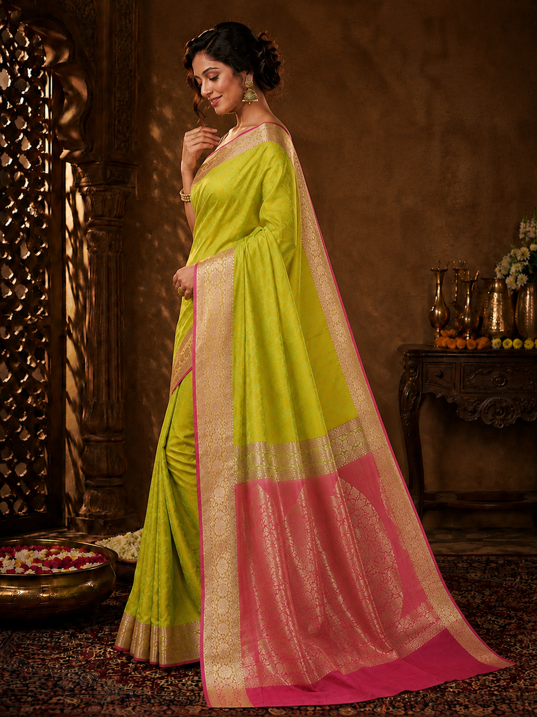 Harit Raga Banarasi Silk Handwoven Saree