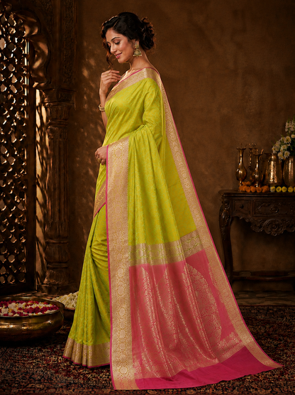 Harit Raga Banarasi Silk Handwoven Saree