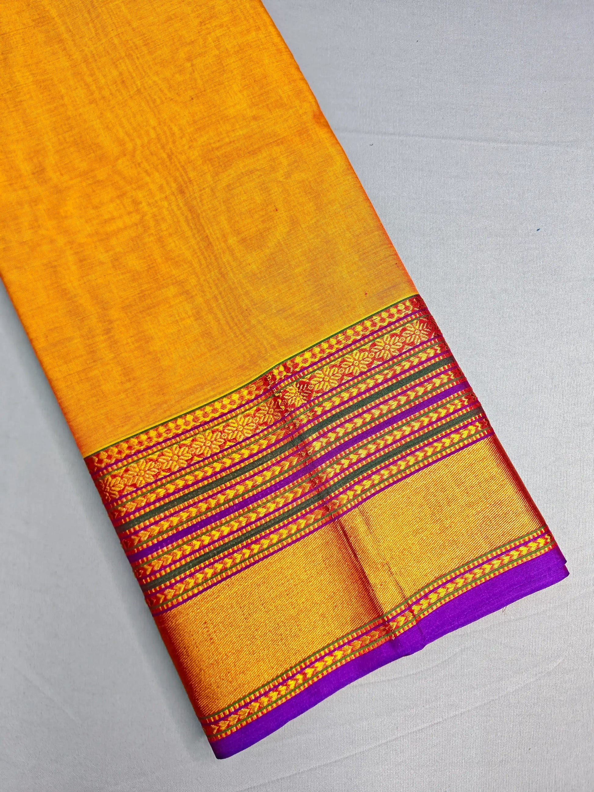 Orange Pure Cotton Premium & Elegant Saree With Running Blouse For Women