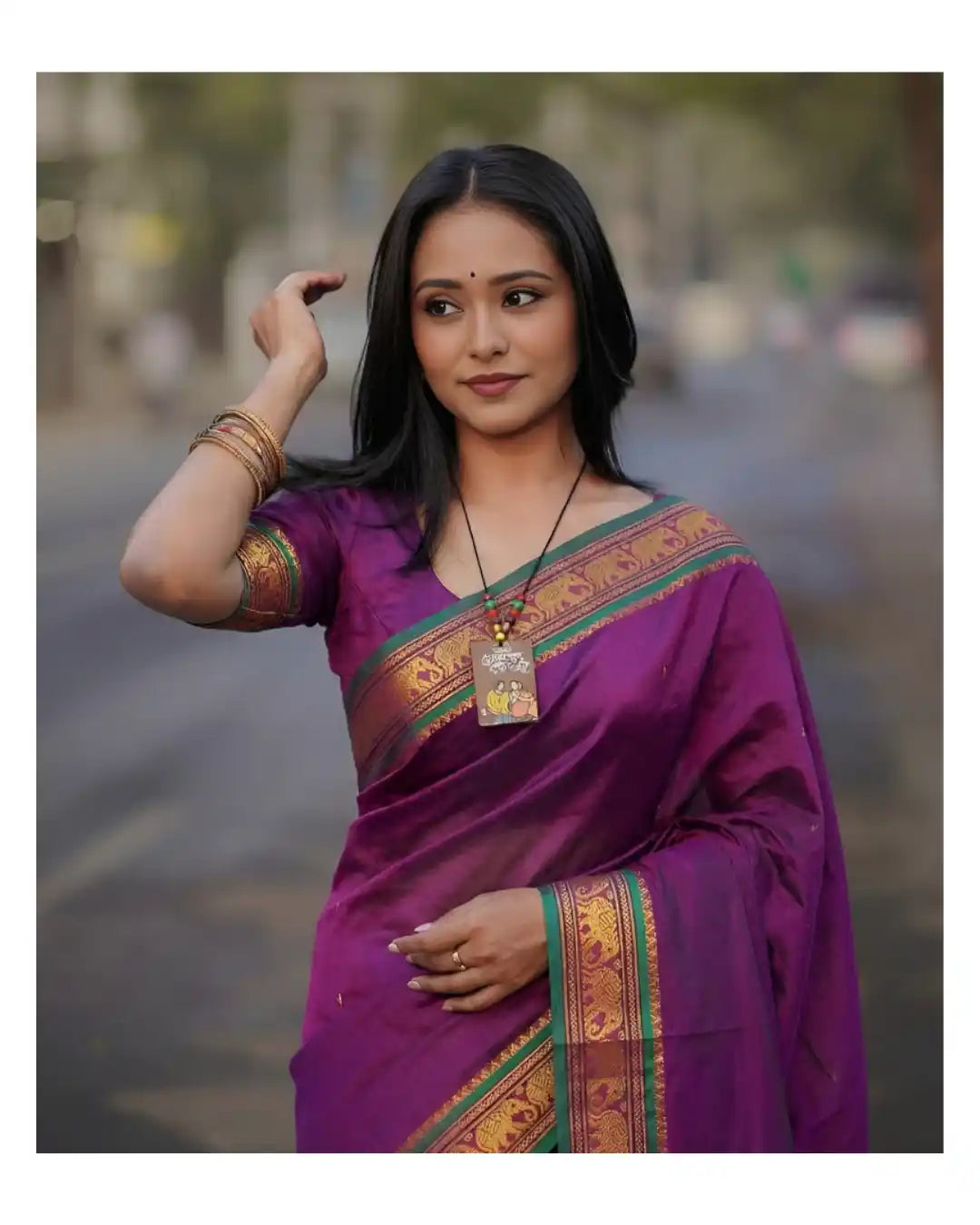 Jari Elephant Narayan Pet Pure Cotton Saree