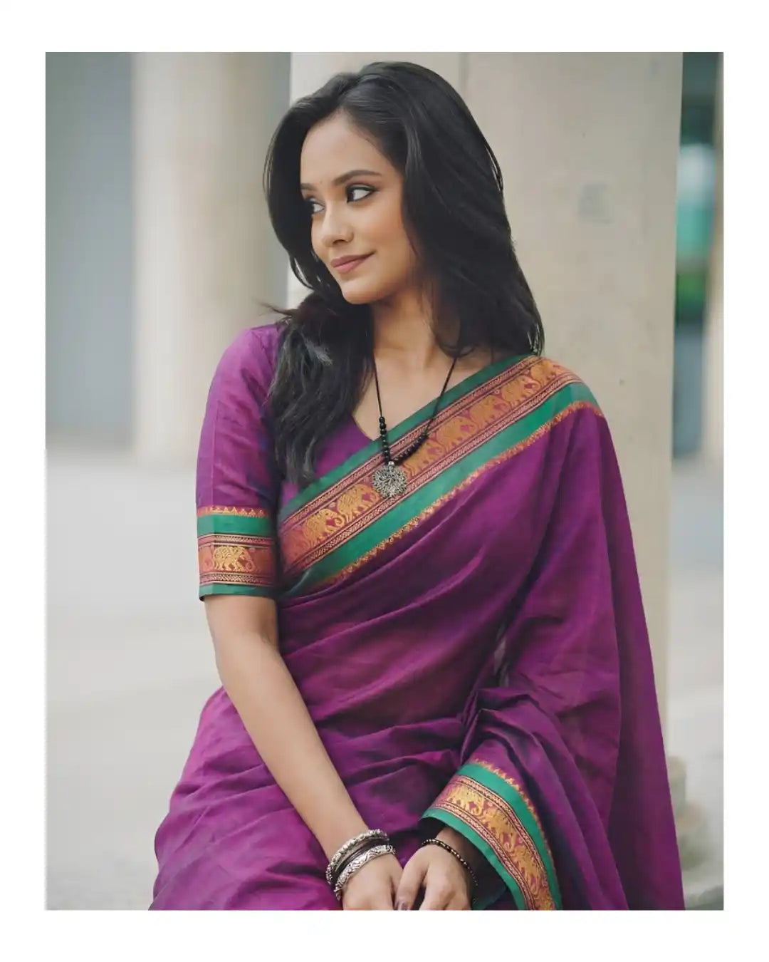 Jari Elephant Narayan Pet Pure Cotton Saree