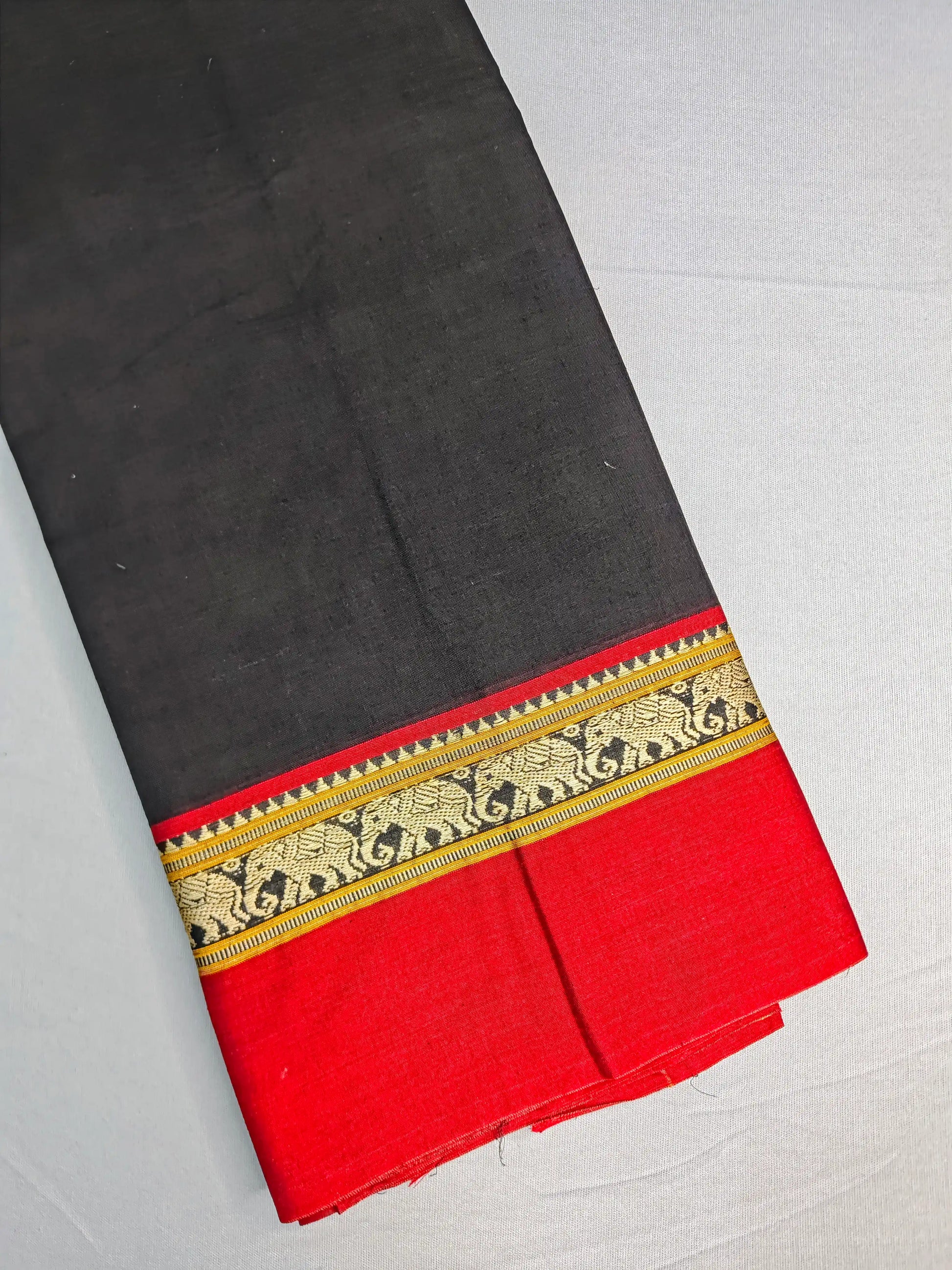 Black Pure Cotton Premium & Elegant Saree With Running Blouse For Women