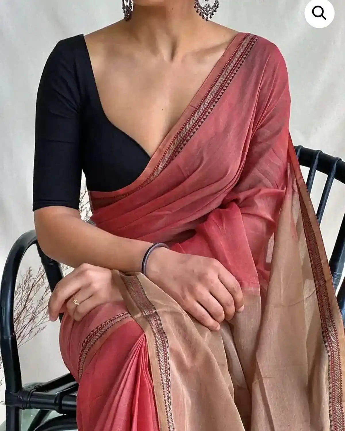 Peach Naraynpet Pure Cotton Saree