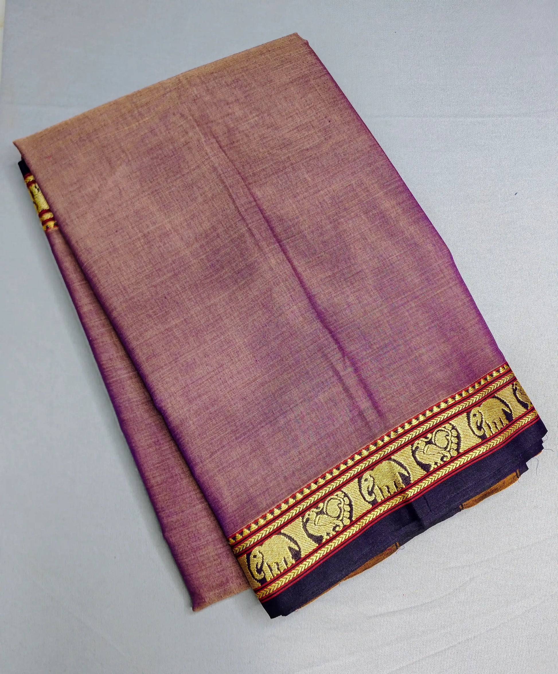 Bluish Grey Pure Cotton Premium & Elegant Saree With Running Blouse For Women
