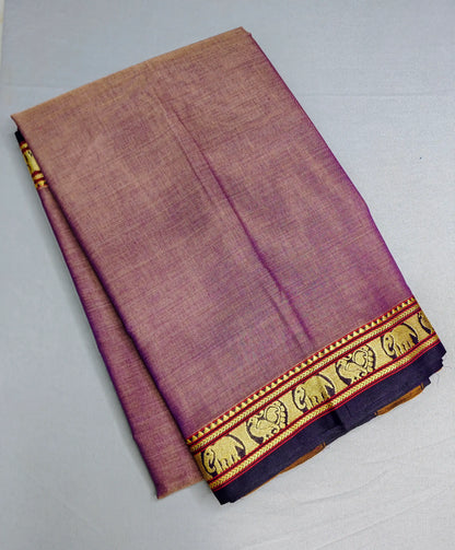 Bluish Grey Pure Cotton Premium & Elegant Saree With Running Blouse For Women