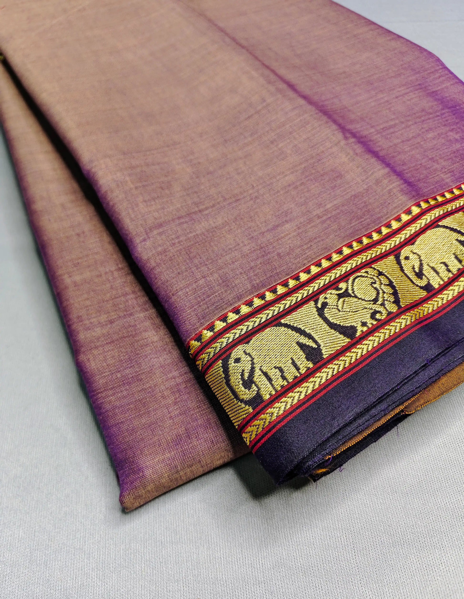 Bluish Grey Pure Cotton Premium & Elegant Saree With Running Blouse For Women