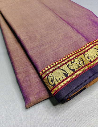 Bluish Grey Pure Cotton Premium & Elegant Saree With Running Blouse For Women