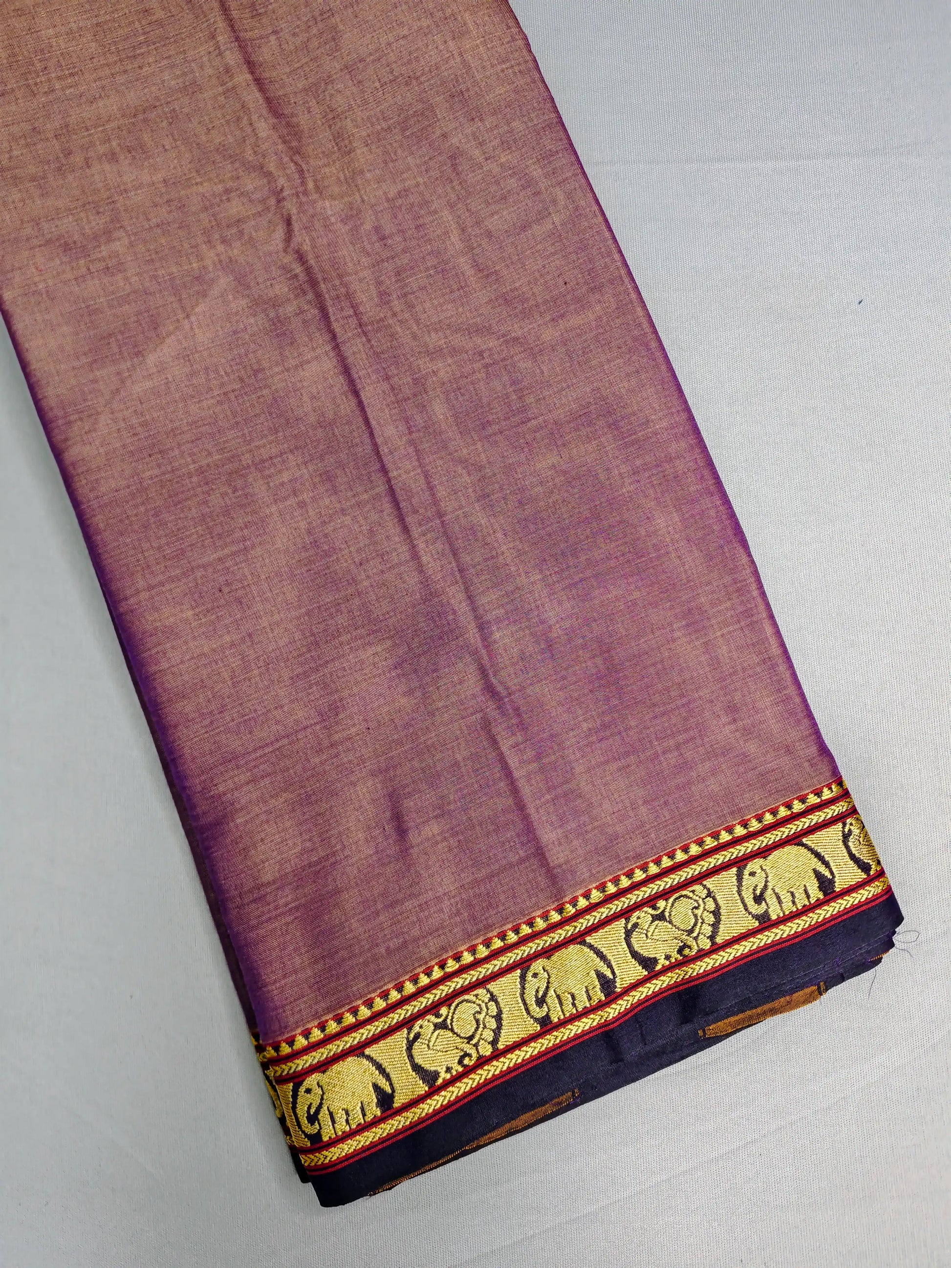 Bluish Grey Pure Cotton Premium & Elegant Saree With Running Blouse For Women
