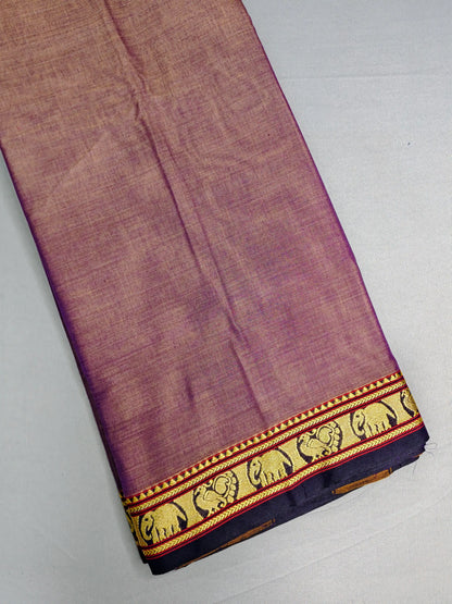 Bluish Grey Pure Cotton Premium & Elegant Saree With Running Blouse For Women