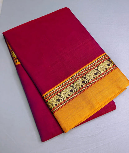 Doop Chav Magenta Pure Cotton Premium & Elegant Saree With Running Blouse For Women