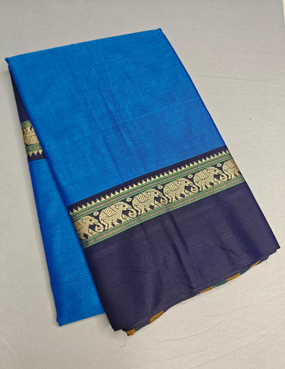 Dk Ananda Blue Pure Cotton Premium & Elegant Saree With Running Blouse For Women