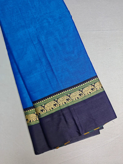 Dk Ananda Blue Pure Cotton Premium & Elegant Saree With Running Blouse For Women