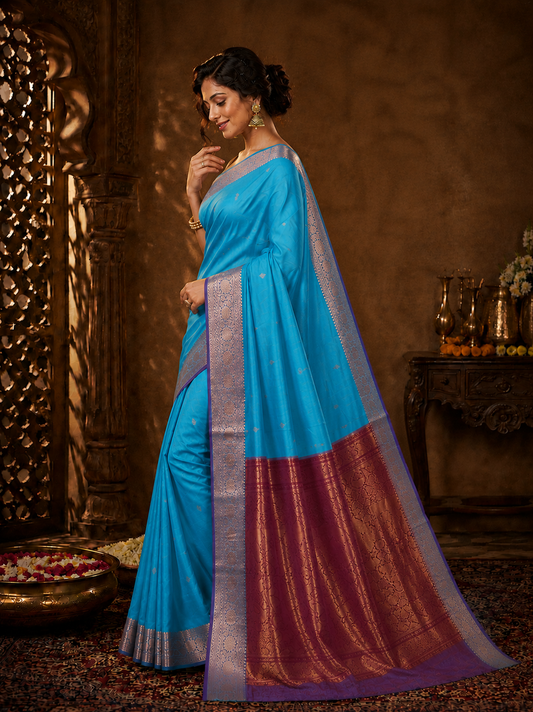 Neel Pushpa Banarasi Silk Handwoven Saree