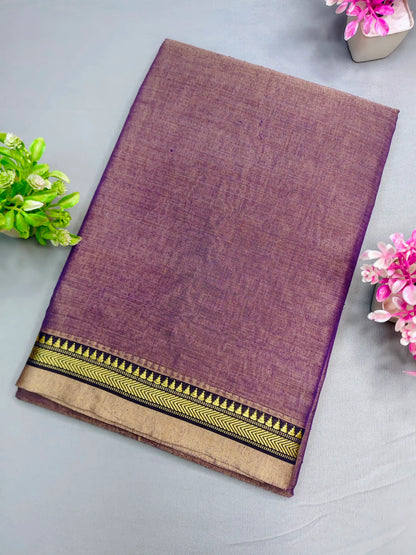 Bottle Green Pure Cotton Premium & Elegant Saree For Women