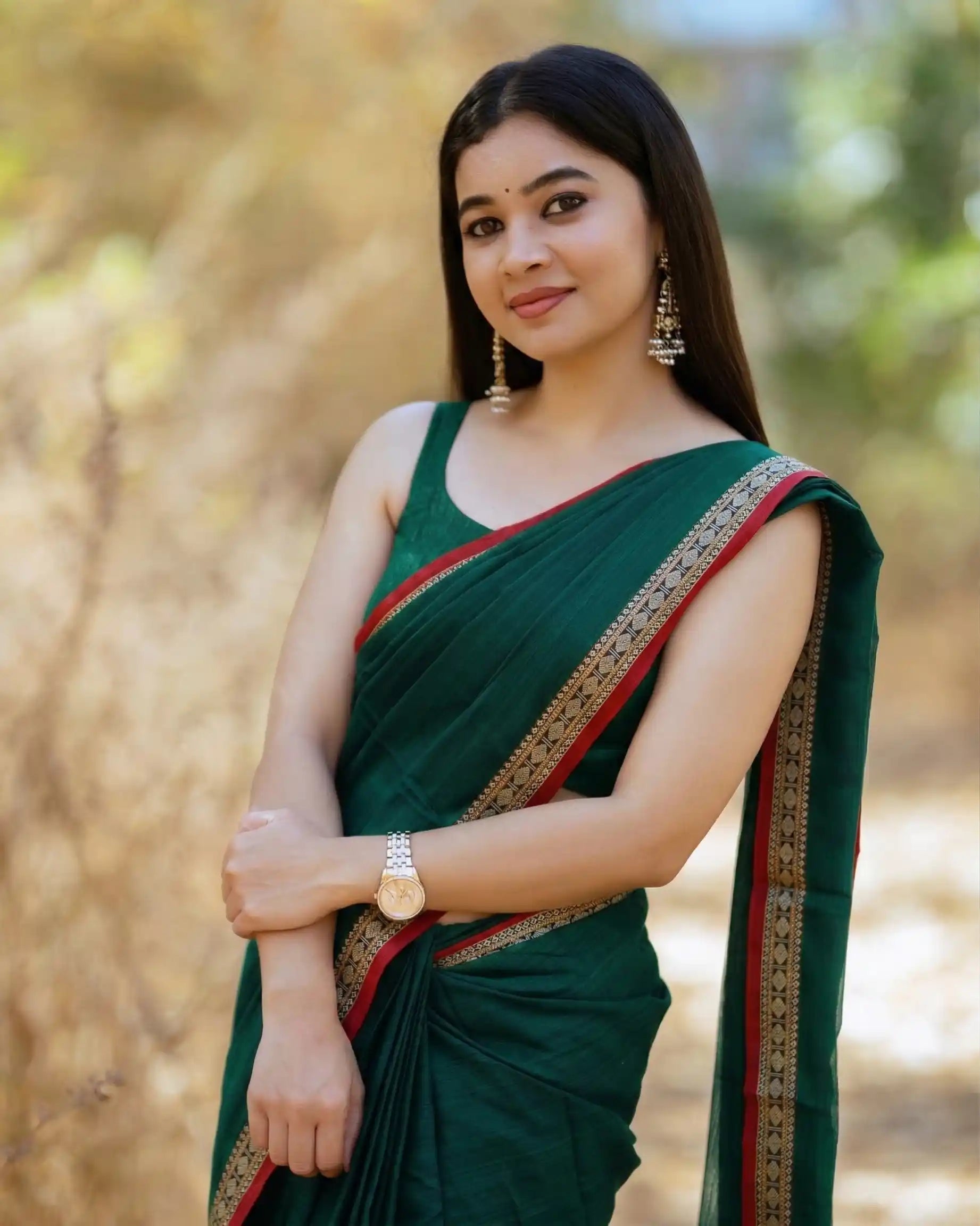 Shraddha Green Narayan Pet Pure Cotton Saree