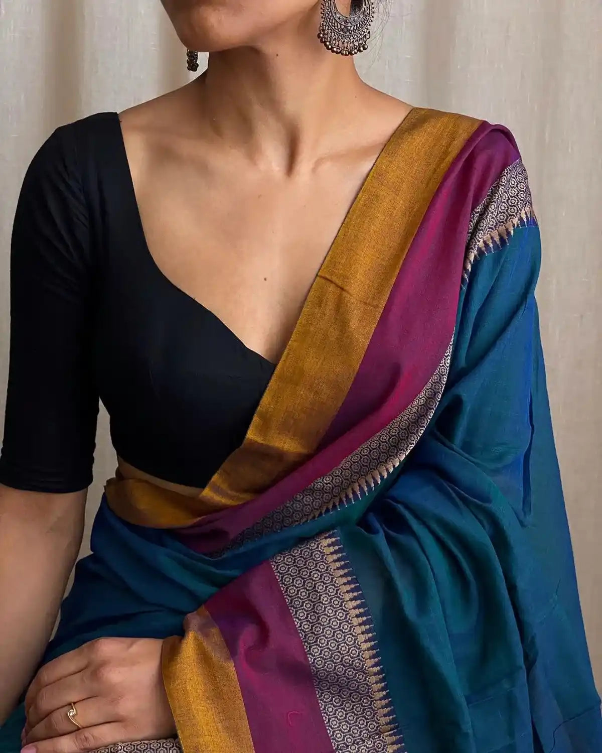 Rama Blue  Naraynpet Pure Cotton Saree