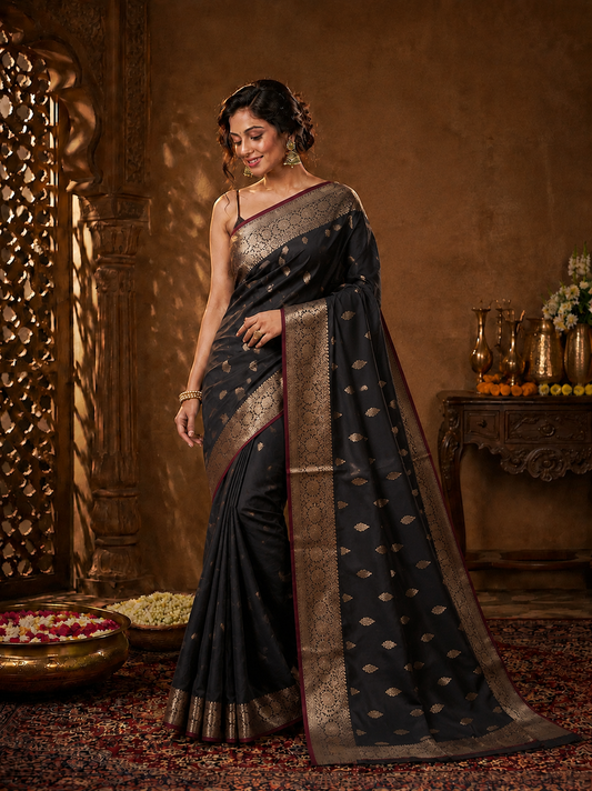 Shyamika Gulaab Banarasi Silk Handwoven Saree