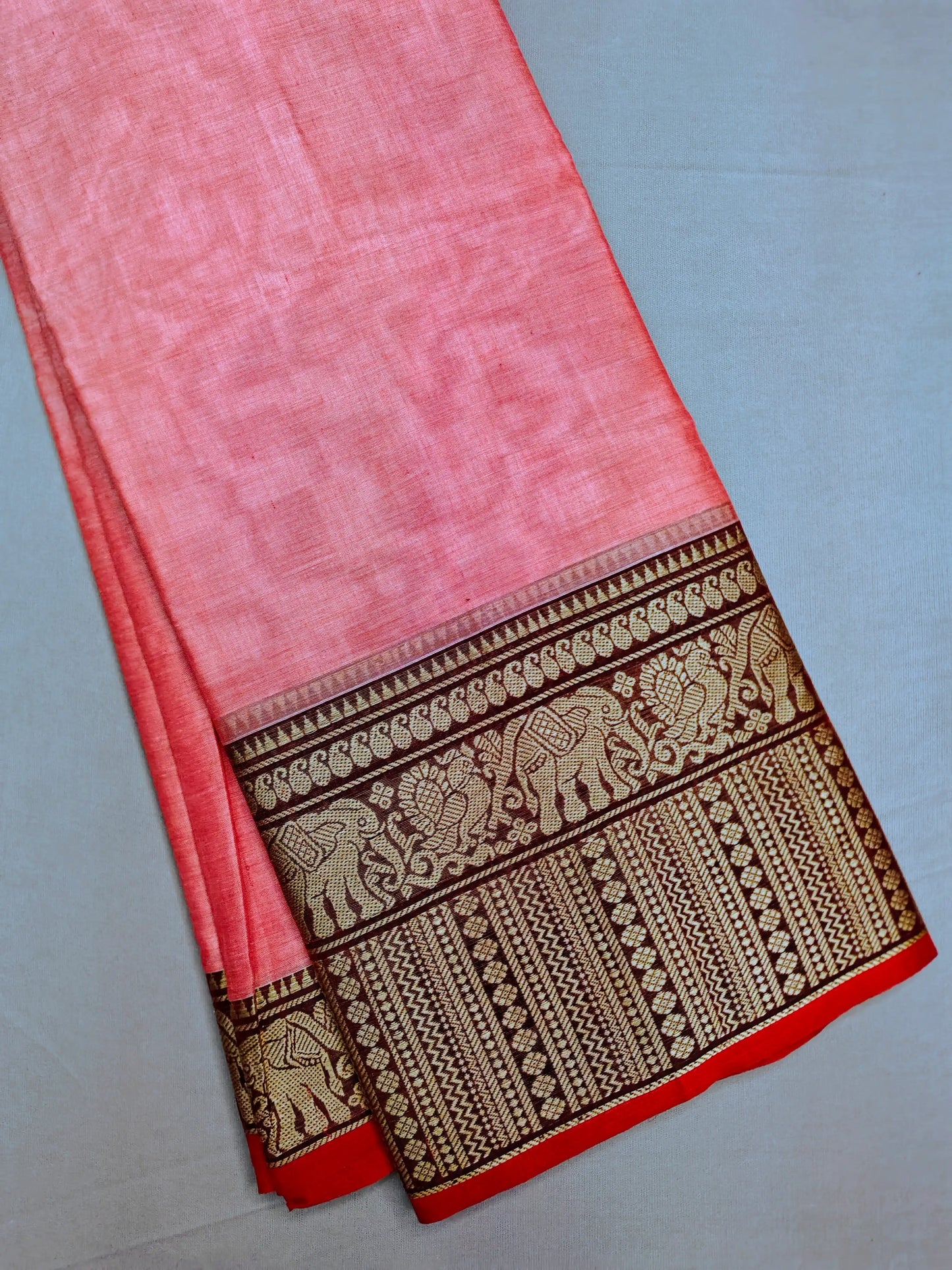 Beige Pure Cotton Premium & Elegant Saree For Women