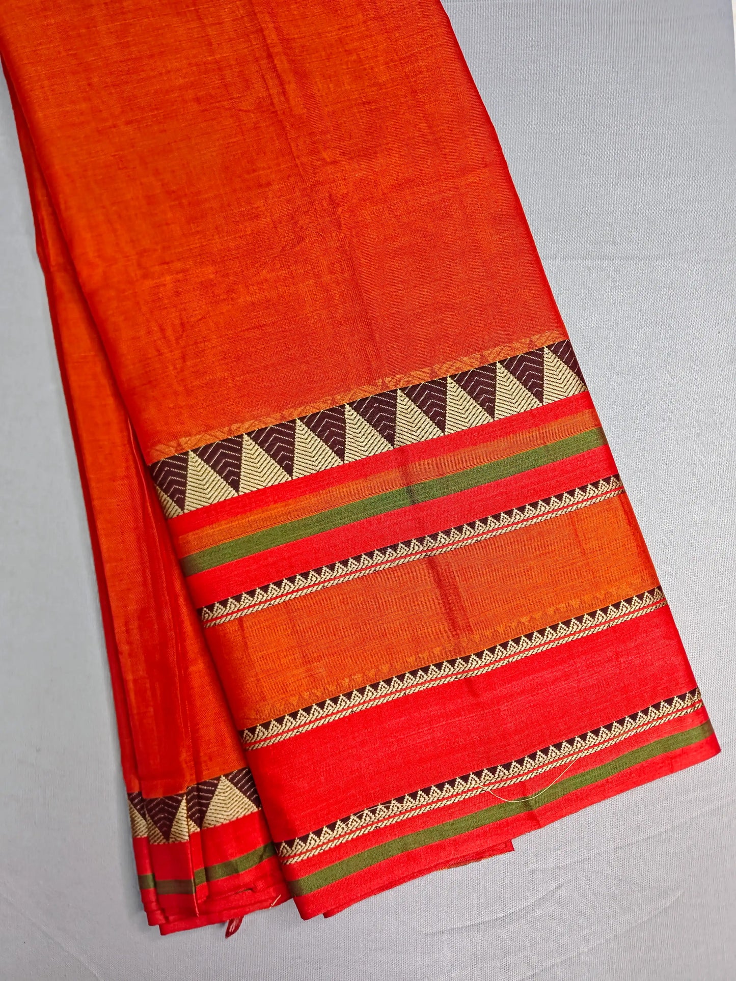 Orange Pure Cotton Premium & Elegant Saree With Running Blouse For Women