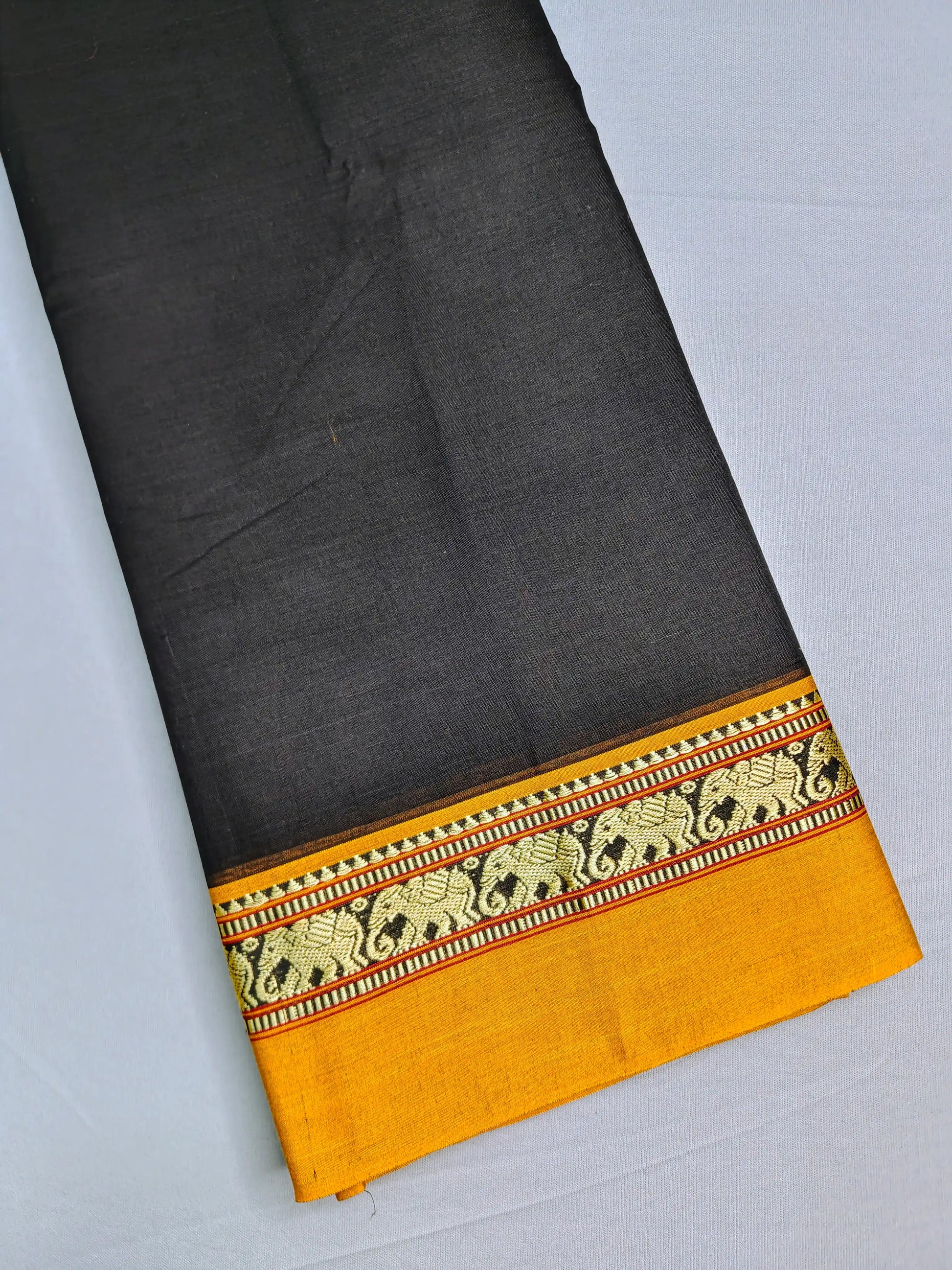Black Pure Cotton Premium & Elegant Saree With Running Blouse For Women