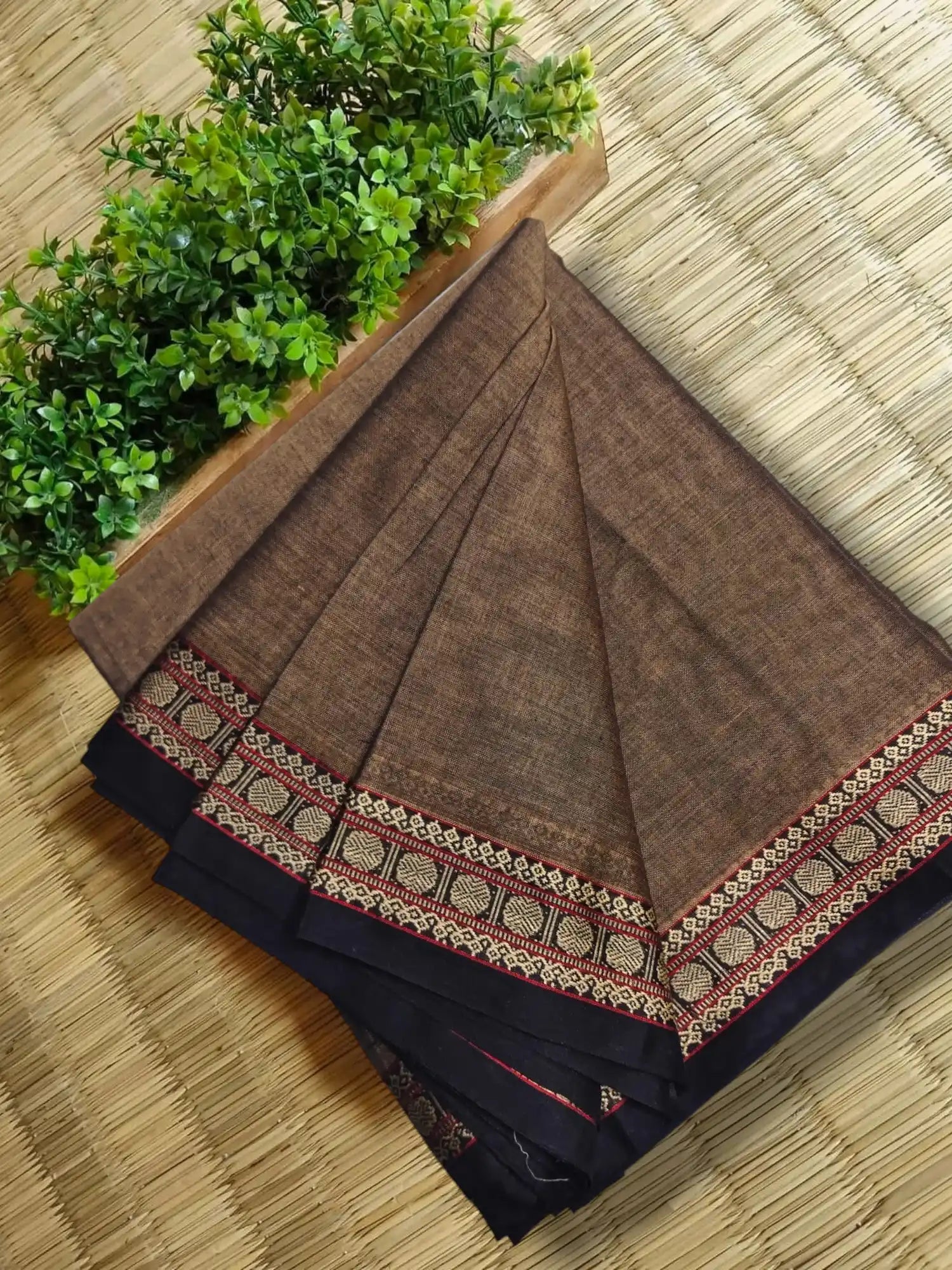 beige Narayanpet Pure Cotton Saree