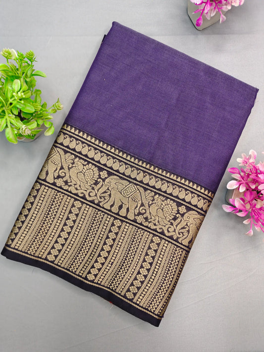 Bottle Green Pure Cotton Premium & Elegant Saree For Women