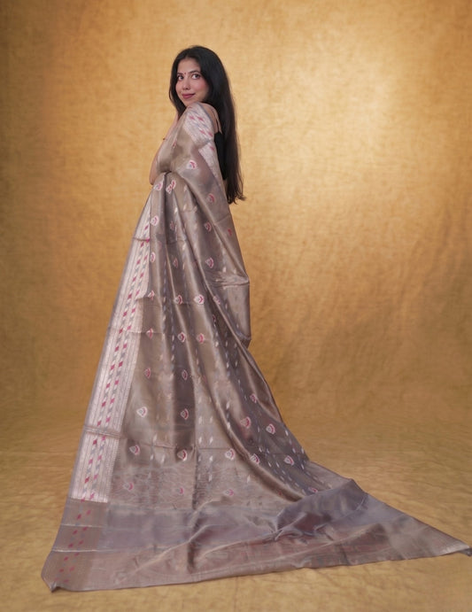 Chandni Taupe - Pallu pallu