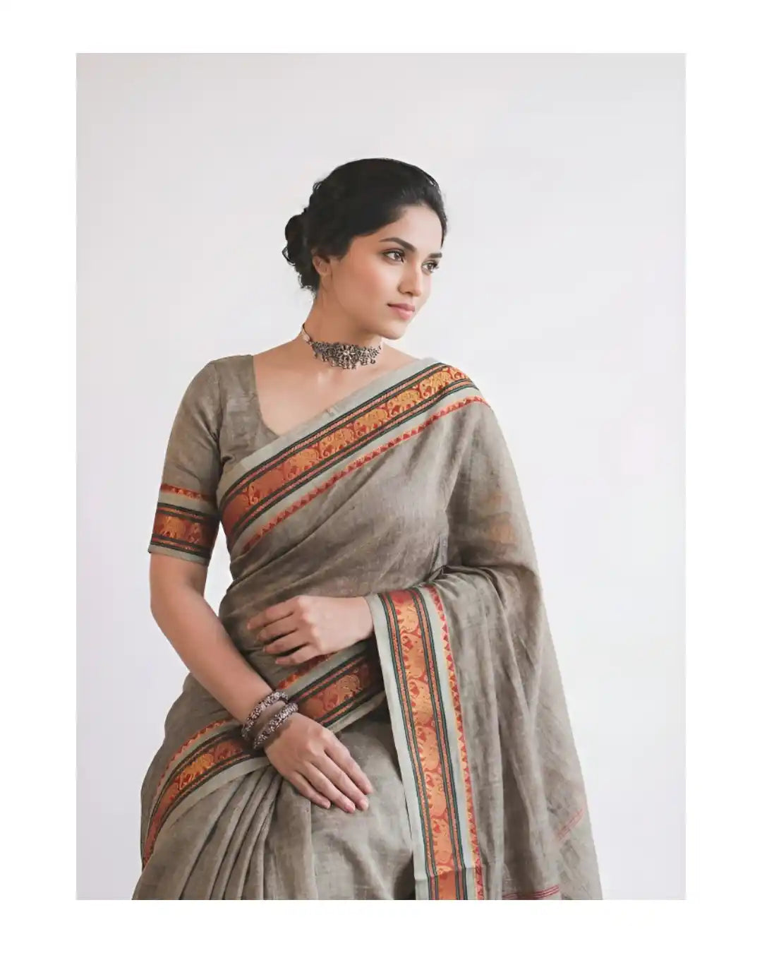 Jari Elephant Narayan Pet Pure Cotton Saree