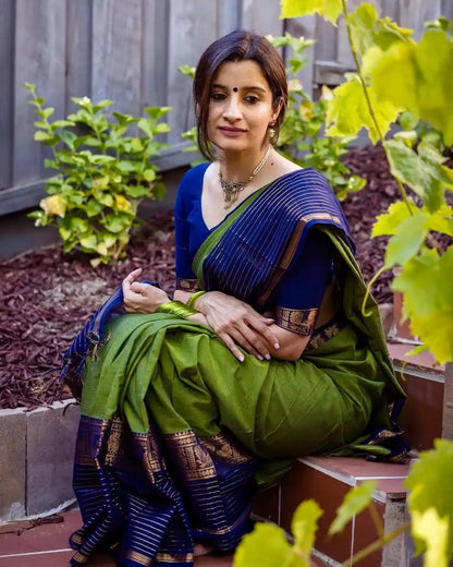 Green Naraynpet Pure Cotton Saree