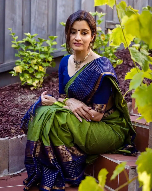 Green Naraynpet Pure Cotton Saree