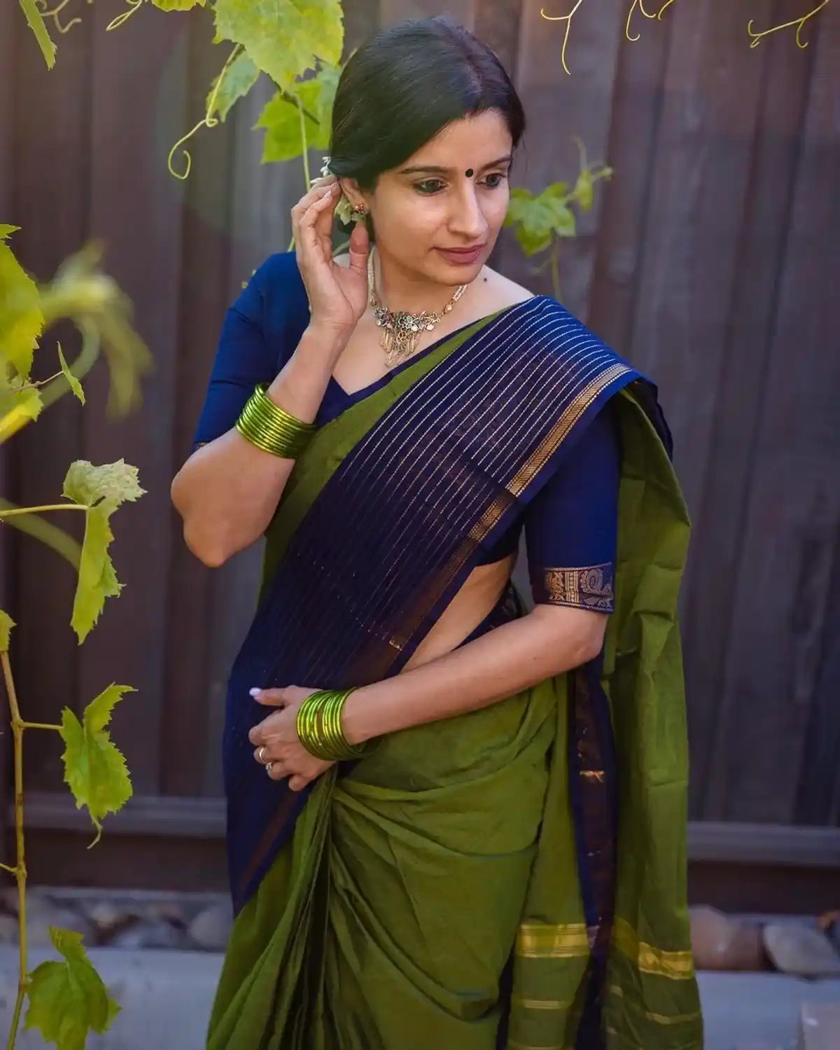 Green Naraynpet Pure Cotton Saree