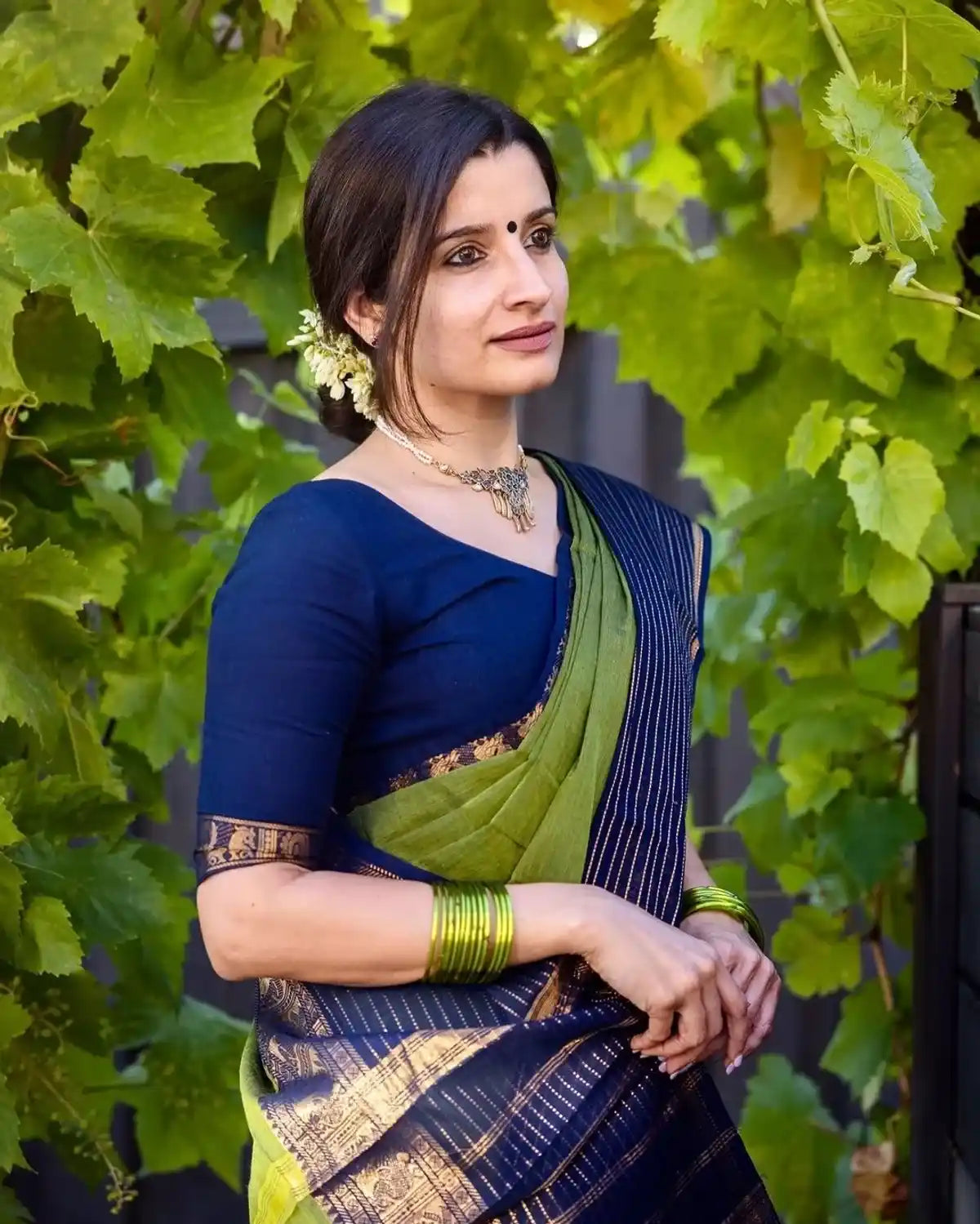 Green Naraynpet Pure Cotton Saree