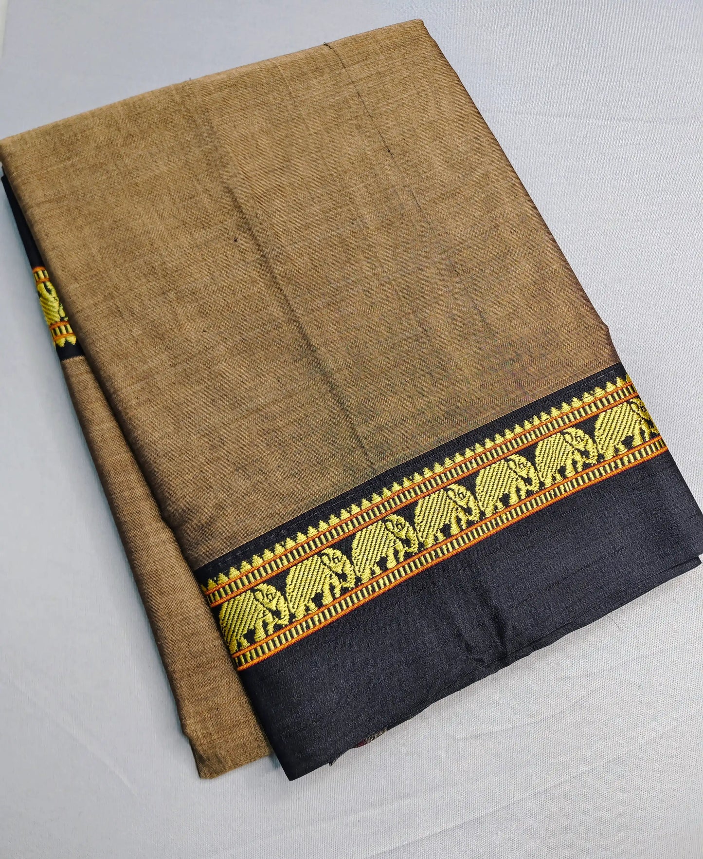 Beige Pure Cotton Premium & Elegant Saree With Running Blouse For Women
