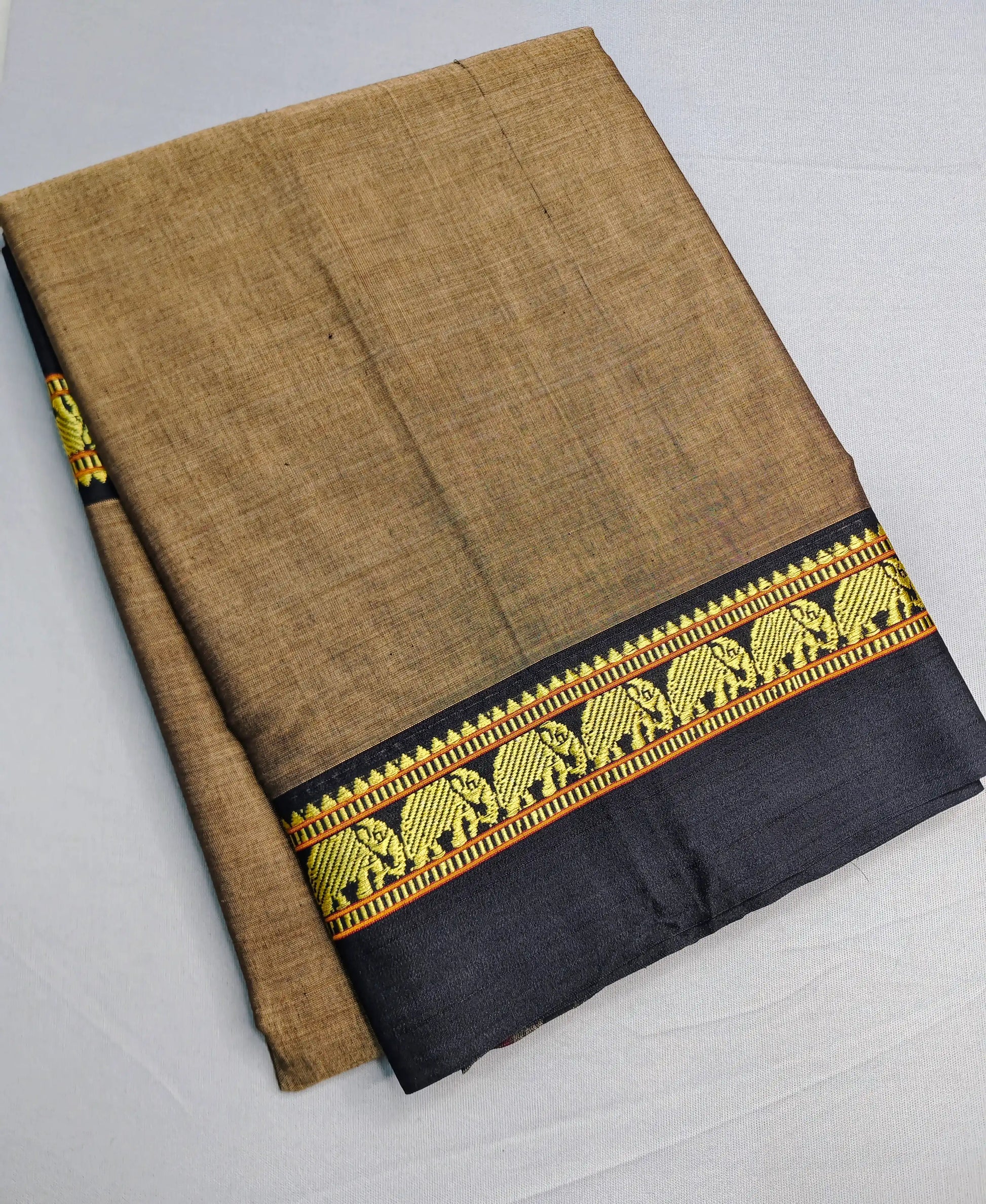 Beige Pure Cotton Premium & Elegant Saree With Running Blouse For Women