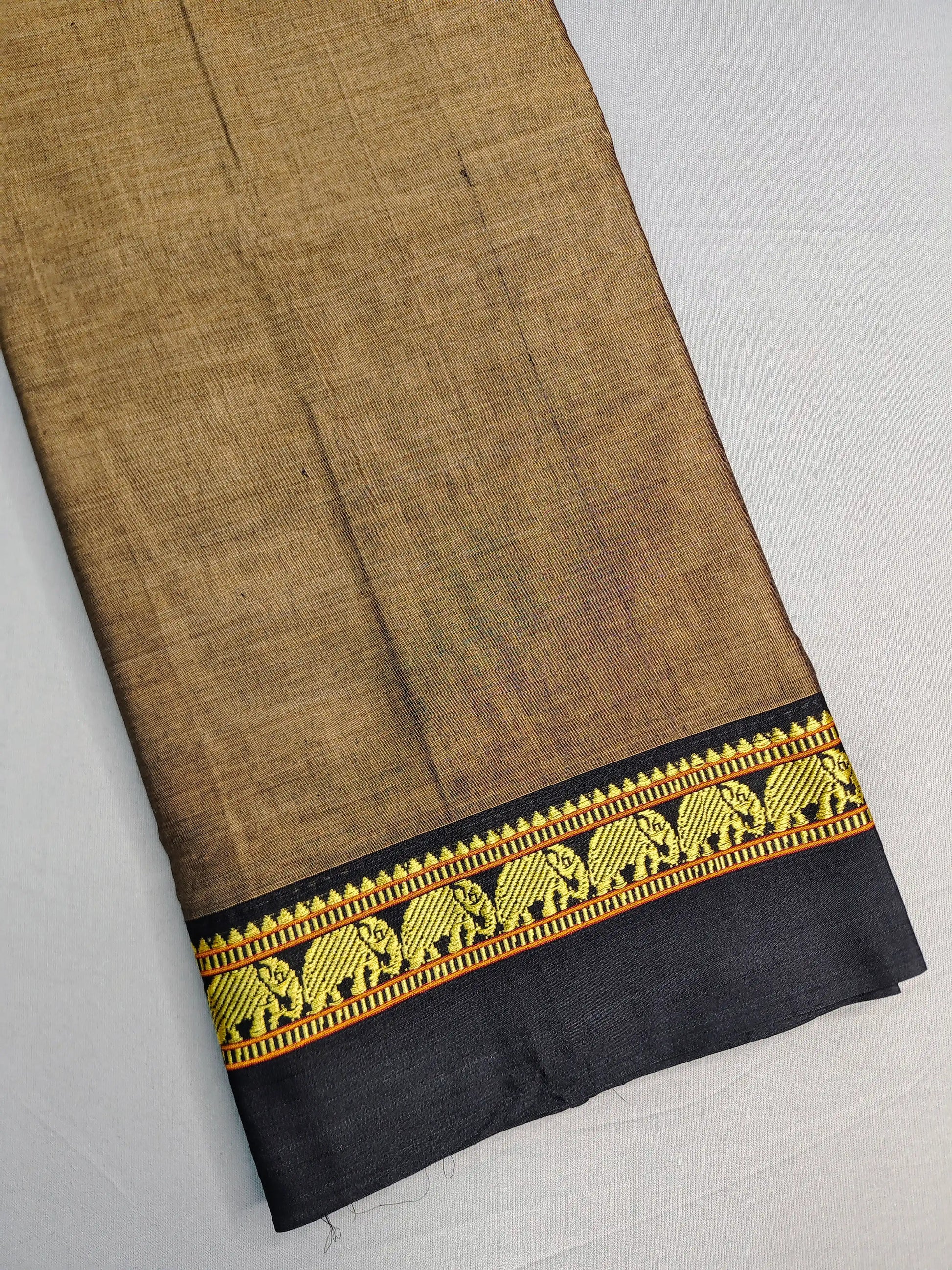 Beige Pure Cotton Premium & Elegant Saree With Running Blouse For Women