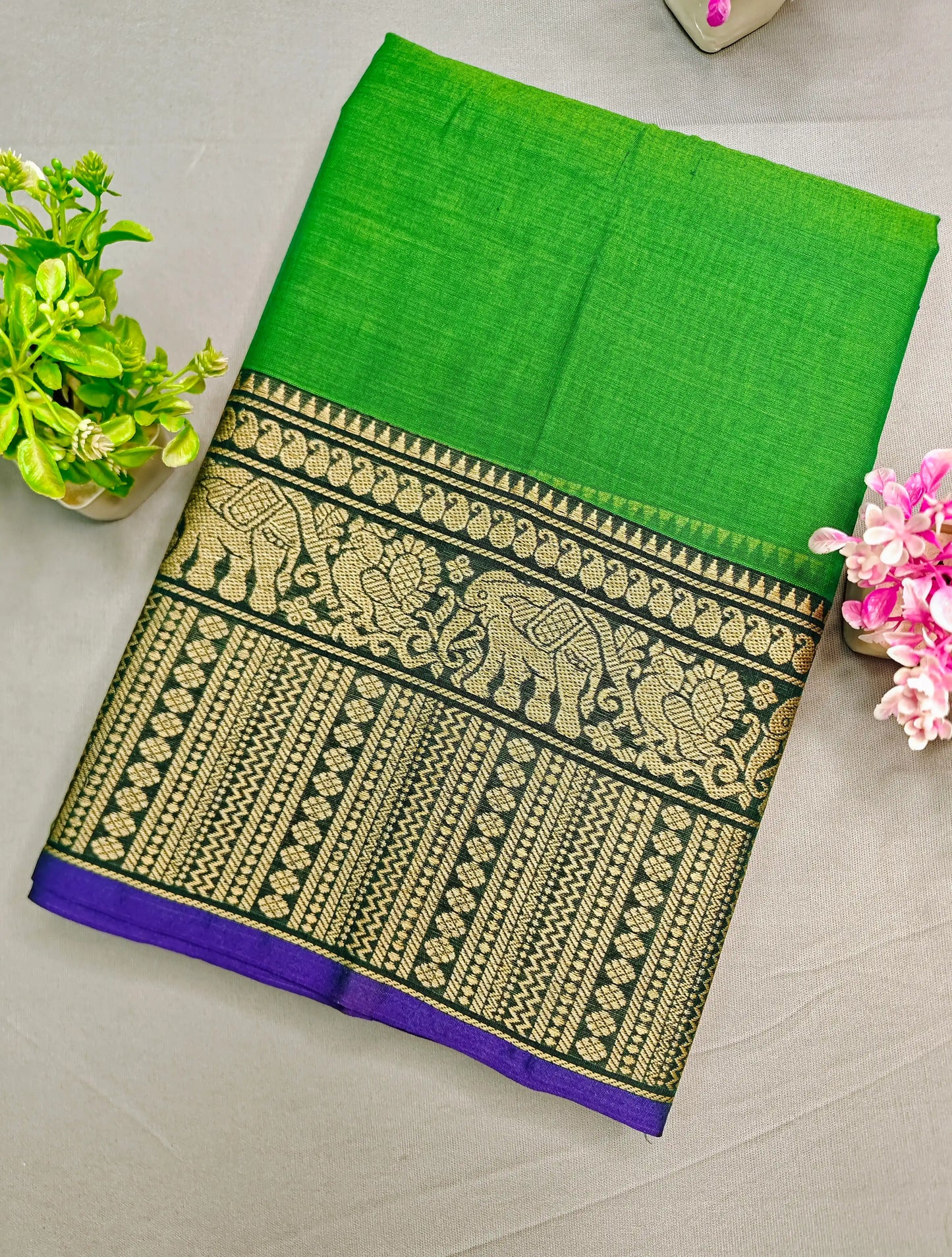 Lavender Pure Cotton Premium & Elegant Saree For Women