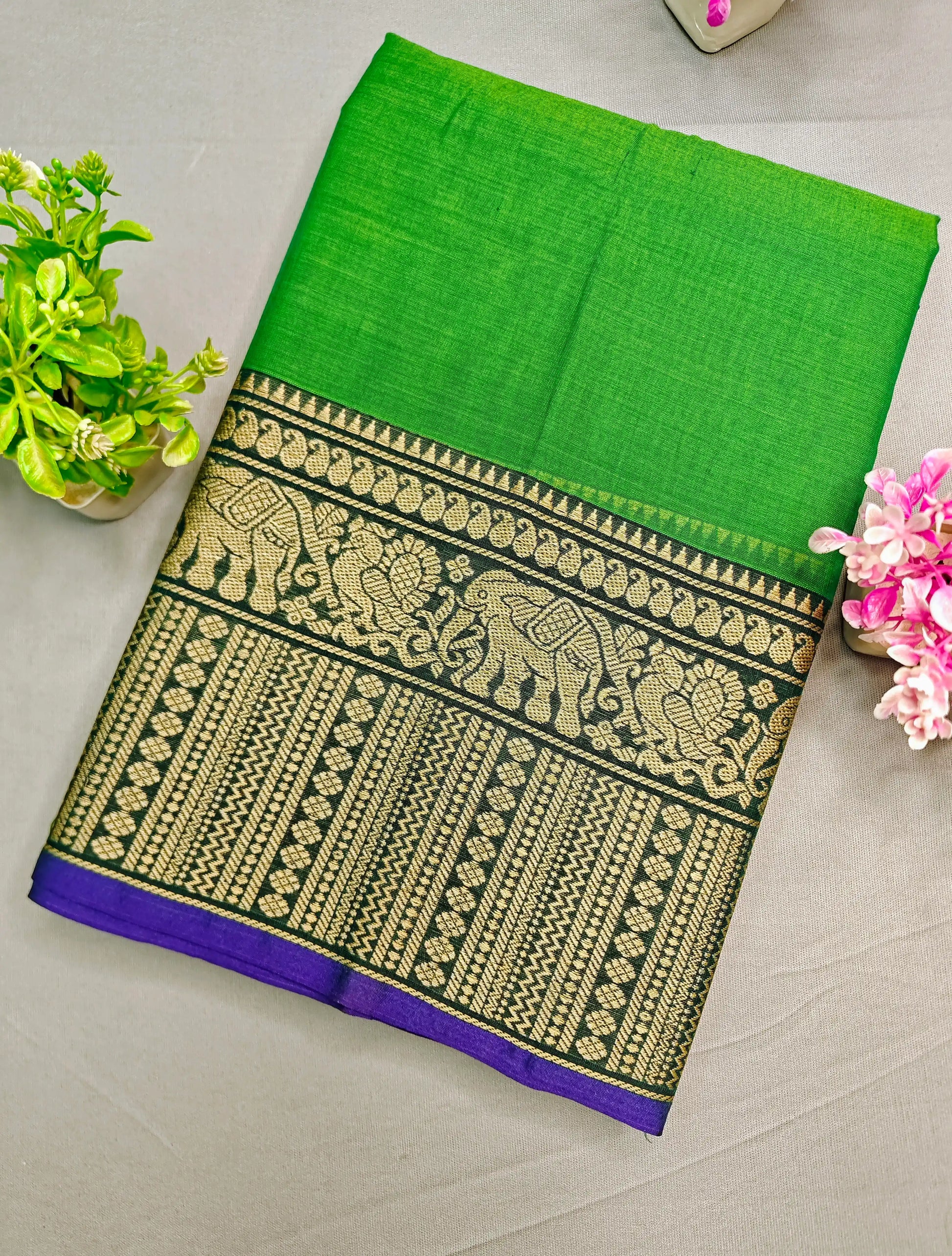 Lavender Pure Cotton Premium & Elegant Saree For Women